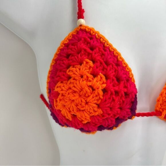 Handmade Napper brand granny square string bikini top halter adjustable any size - Picture 13 of 13